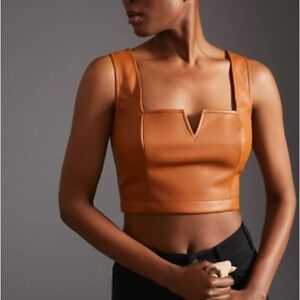 Maeve by Anthropologie faux leather cropped tank top